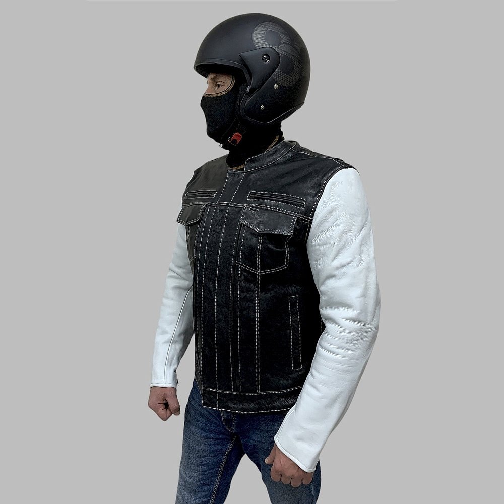 Мотокуртка классическая BERG Rider Jacket Black & White