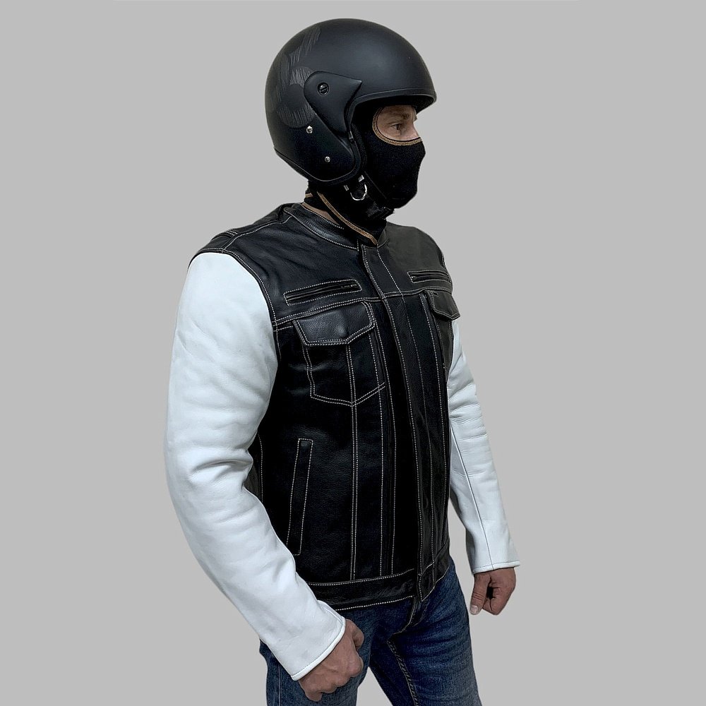 Мотокуртка классическая BERG Rider Jacket Black & White